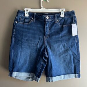 Women's Dark Blue Denim Shorts